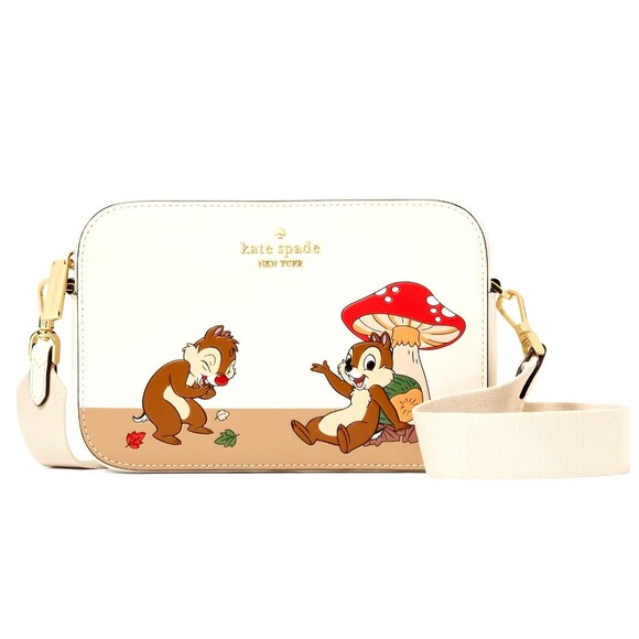 New Disney X Kate Spade Chip N Dale Mini Camera Bag Meringue Multi - Picture 1 of 5